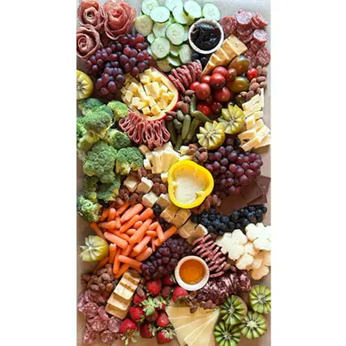 XL Charcuterie Grazing Template full view 16x28 inches for 25-30 guests