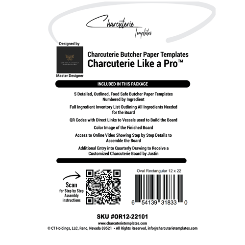 12 quot x 22 quot Rectangular/Oval Charcuterie Templates 12 quot x 22 quot Rectangular/Oval Charcuterie Templates